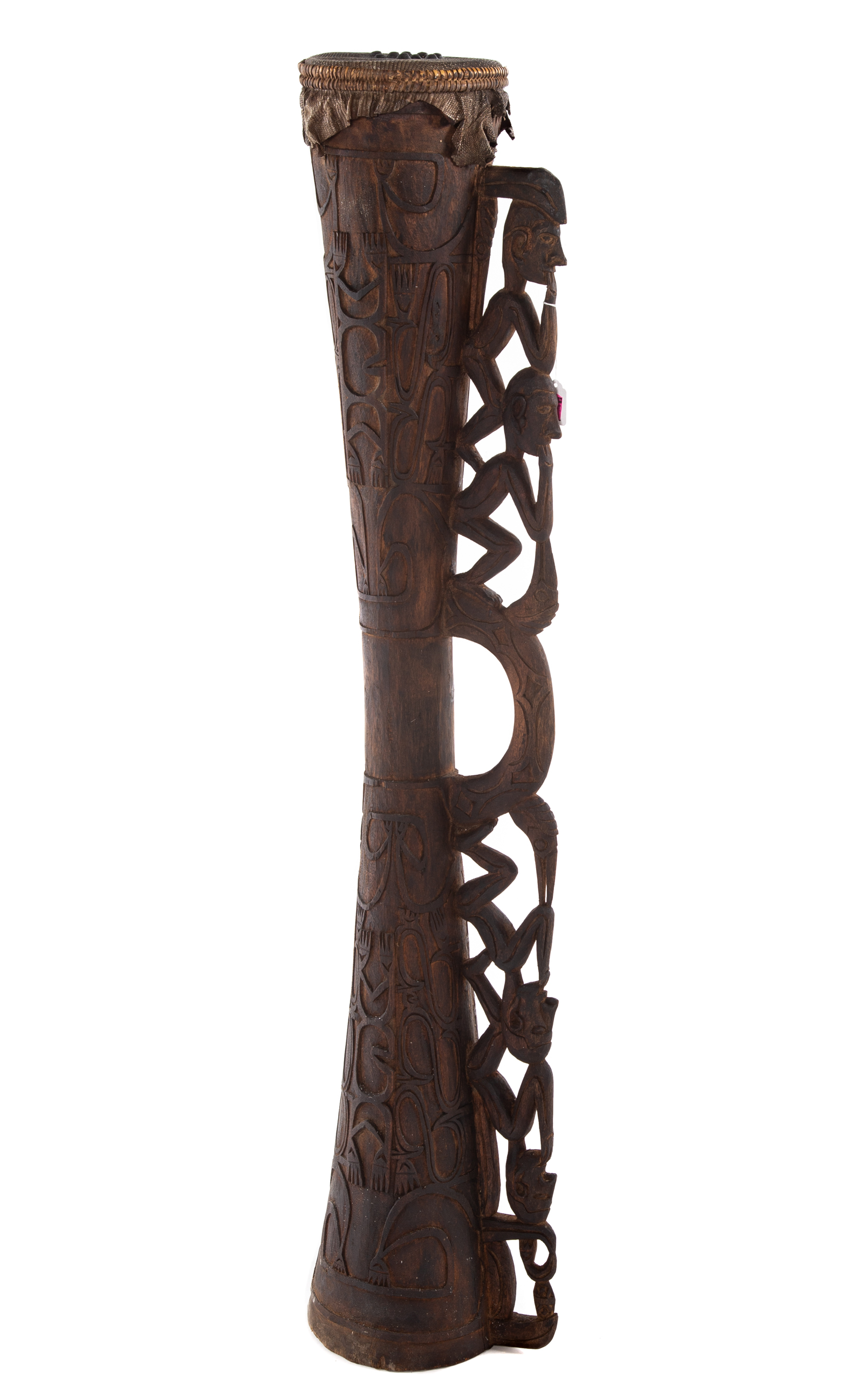 NEW GUINEA DRUM Carved wood with