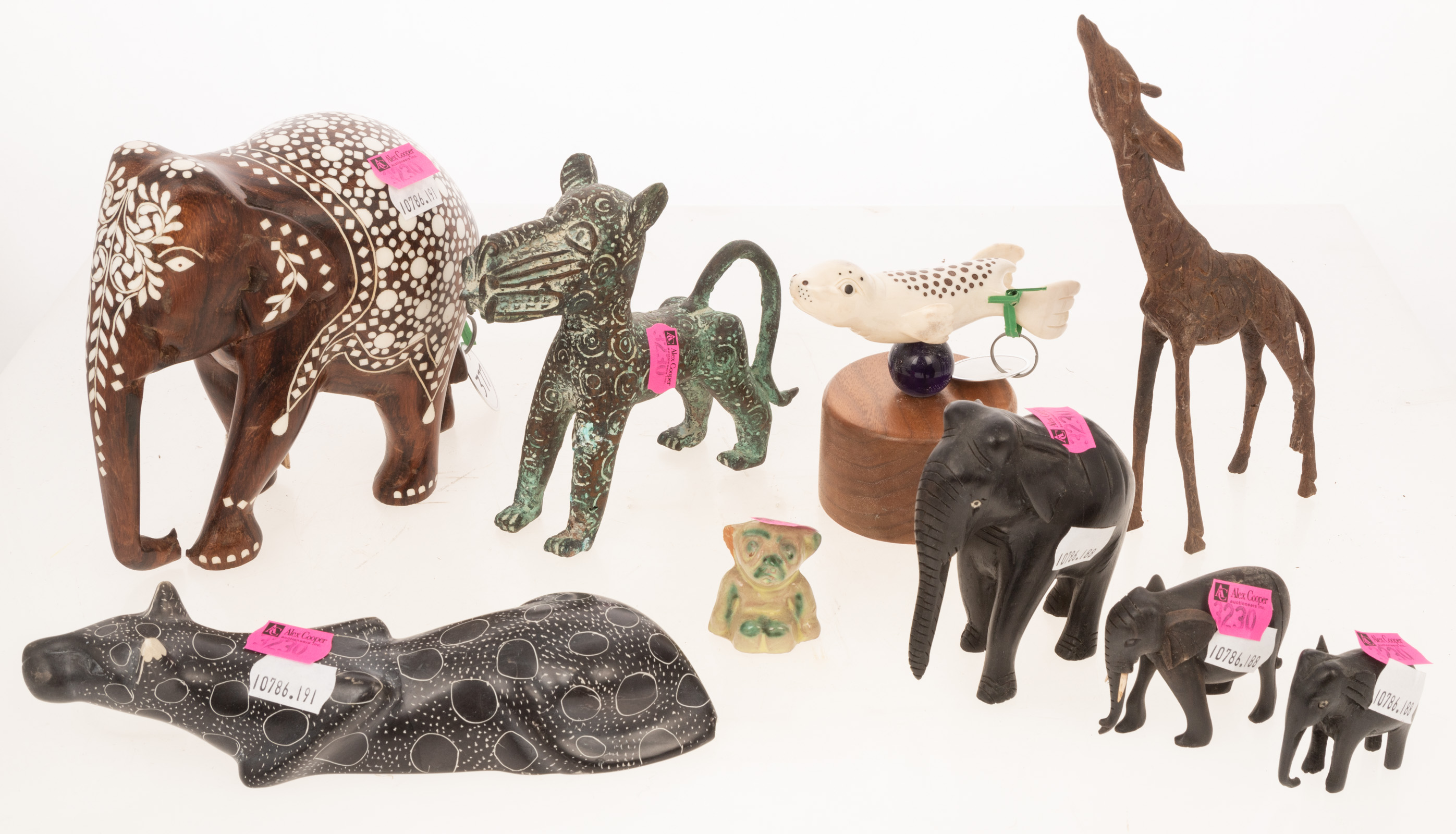 SELECTION OF NINE ANIMAL SCULPTURES