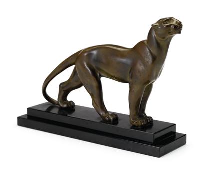 UNKNOWN BRONZE PANTHER ON BASE 4a892