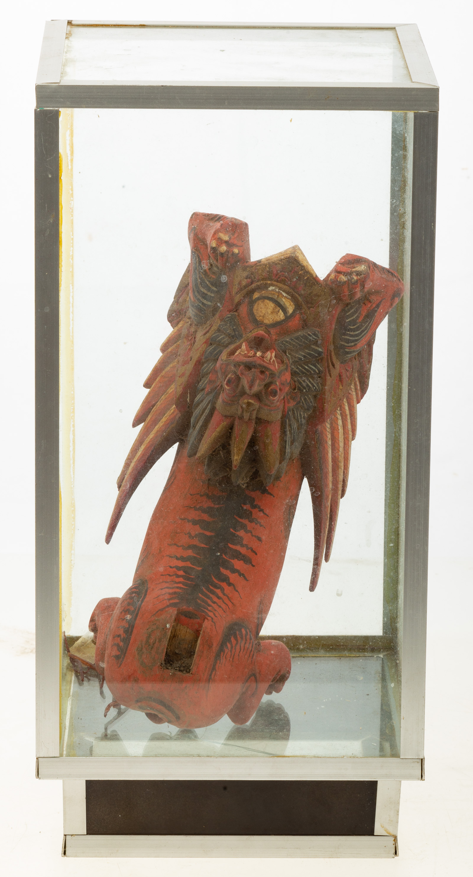 CARVED PAINTED WOOD DRAGON FIGURE 2e95cf