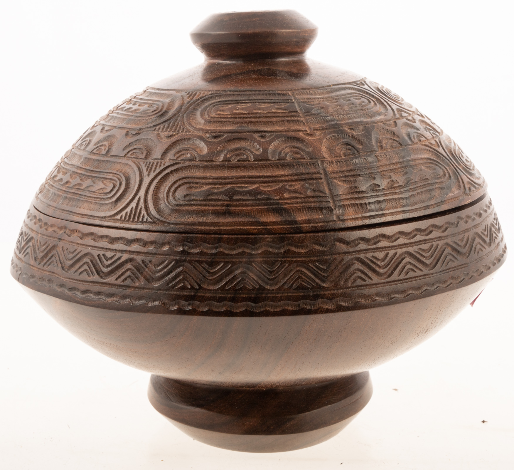 ASIAN ROSEWOOD COVERED BOWL With