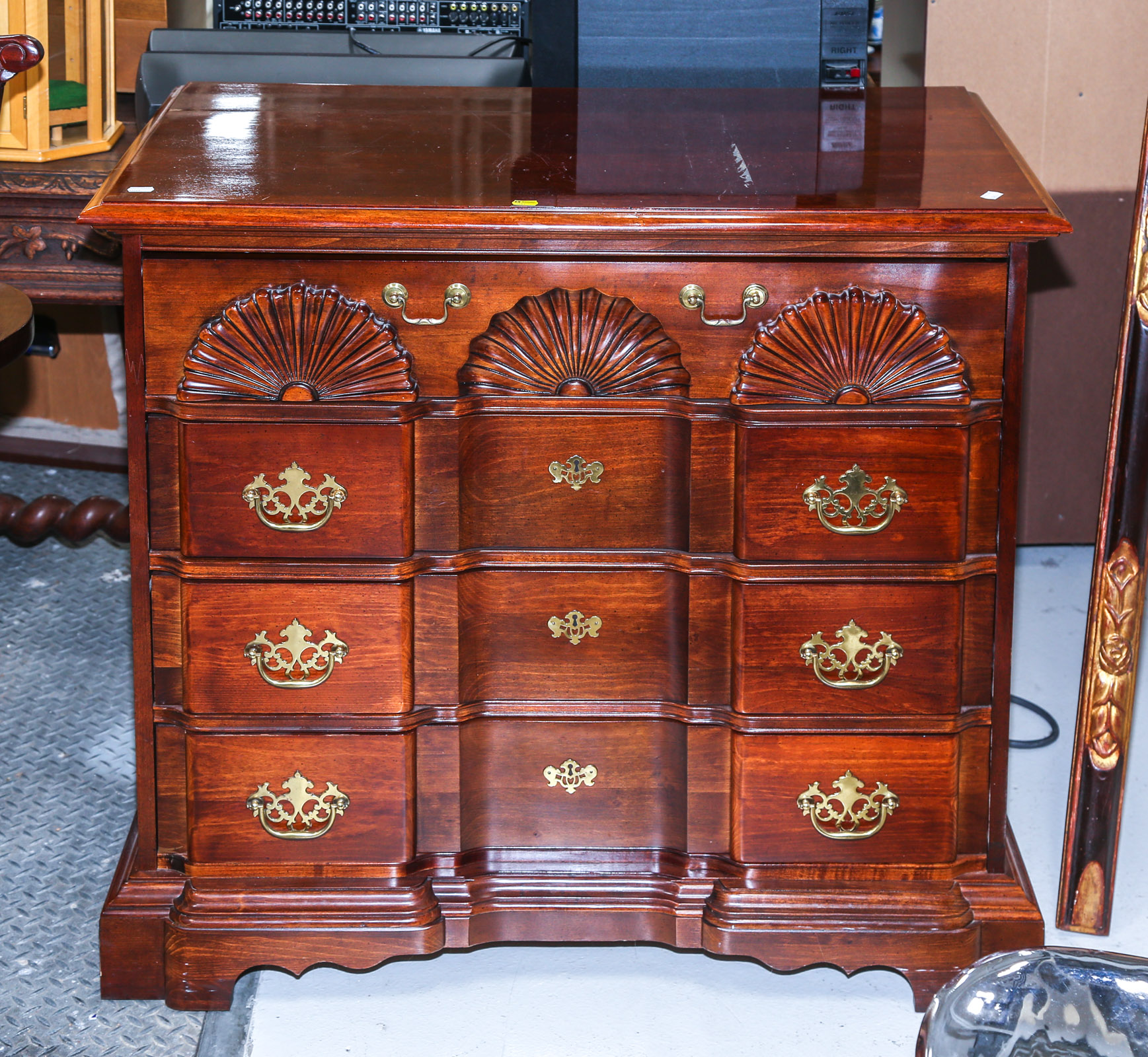 CHERRY BLOCKFRONT CHEST Late 20th