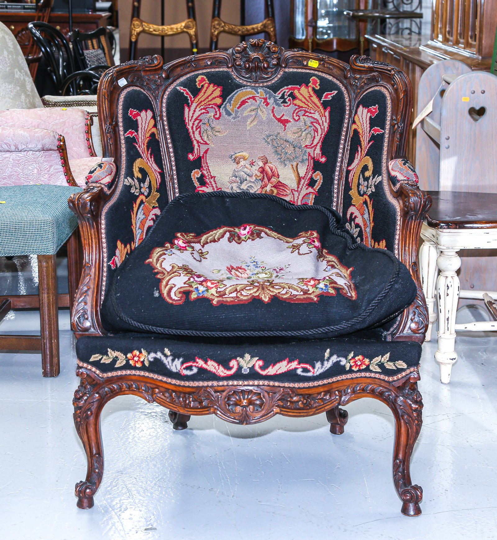 LOUIS XV STYLE BERGERE ARMCHAIR