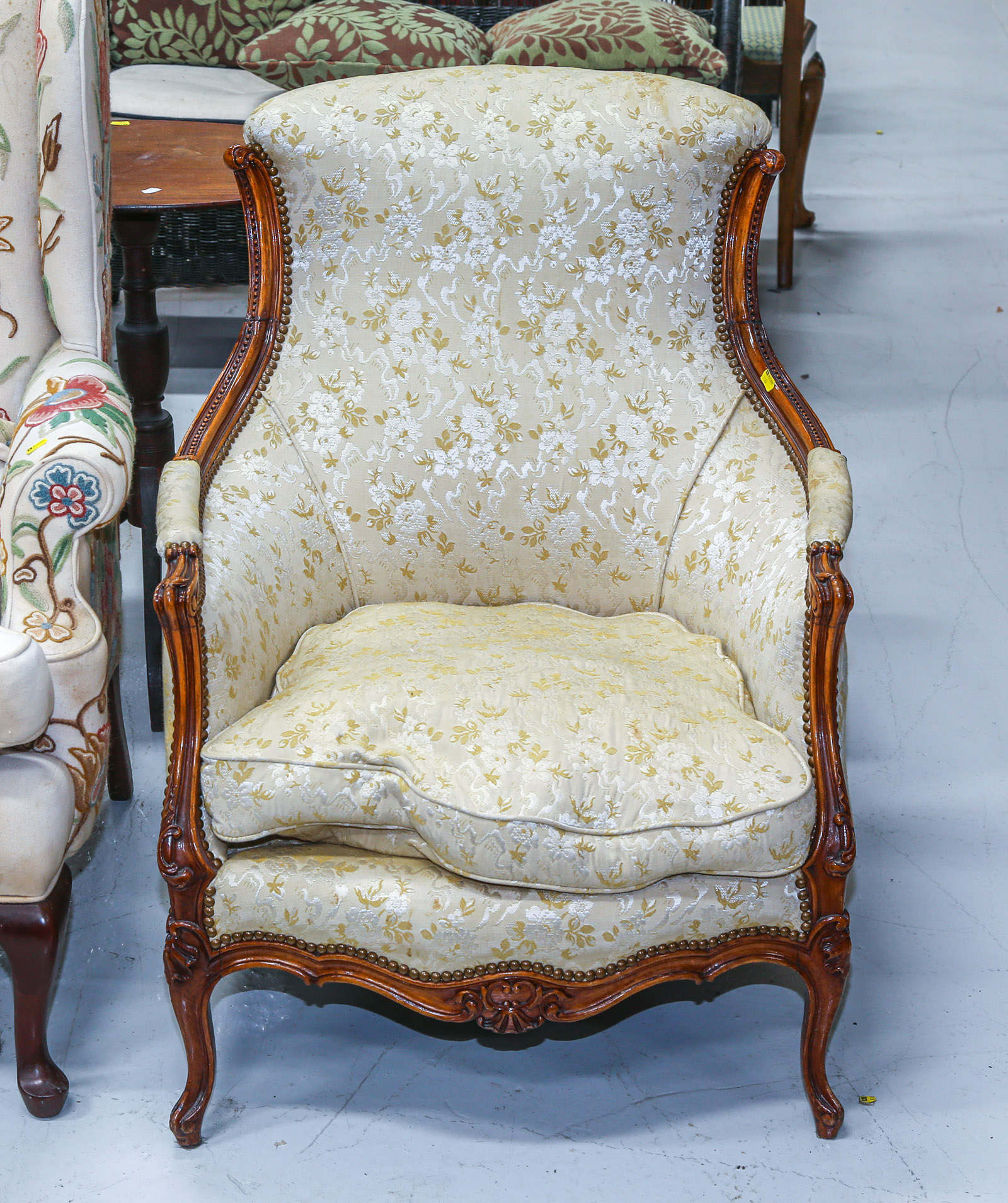 LOUIS XV STYLE BERGERE ARMCHAIR