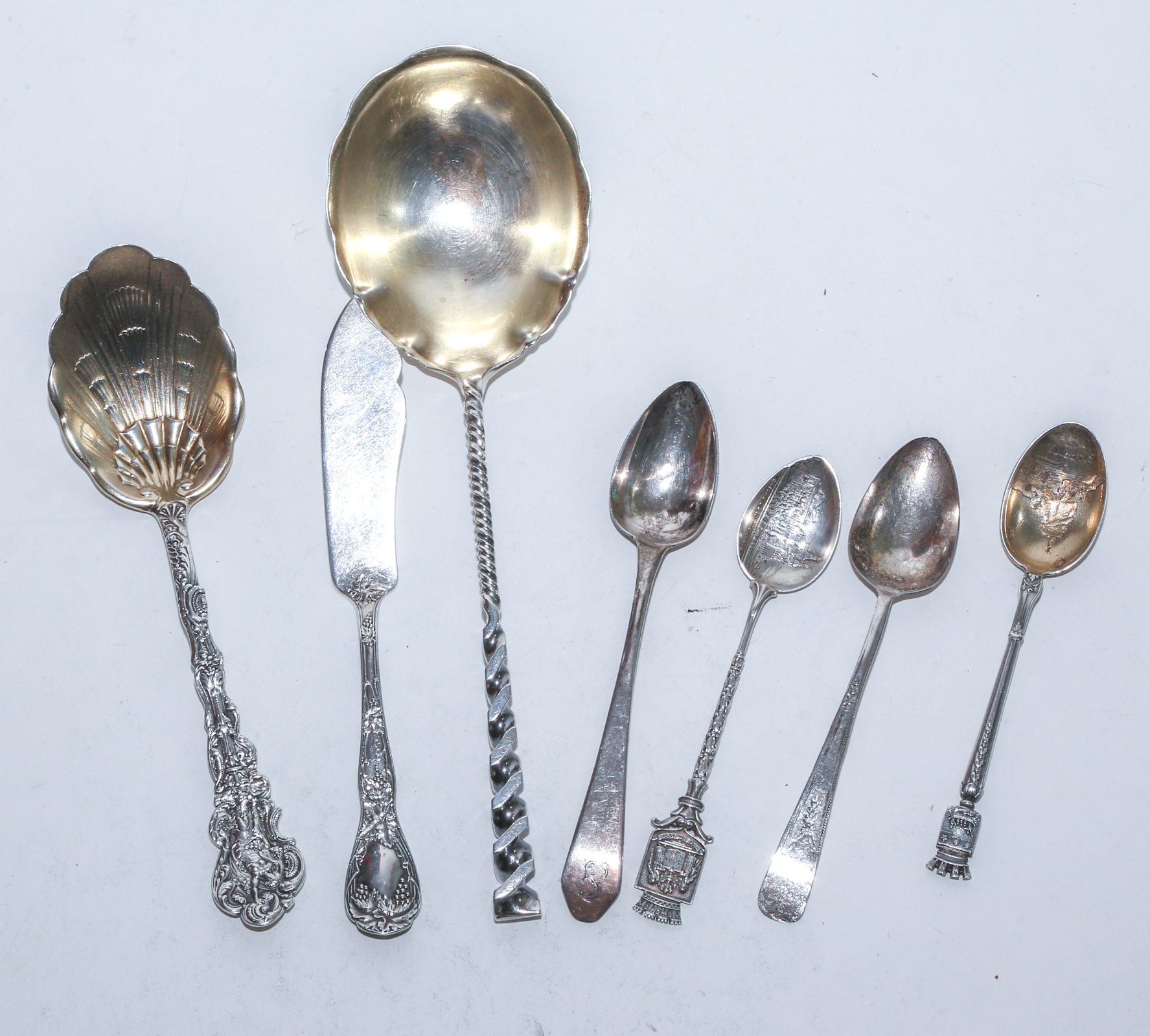 ASSORTED SILVER SERVING PIECES & FLATWARE