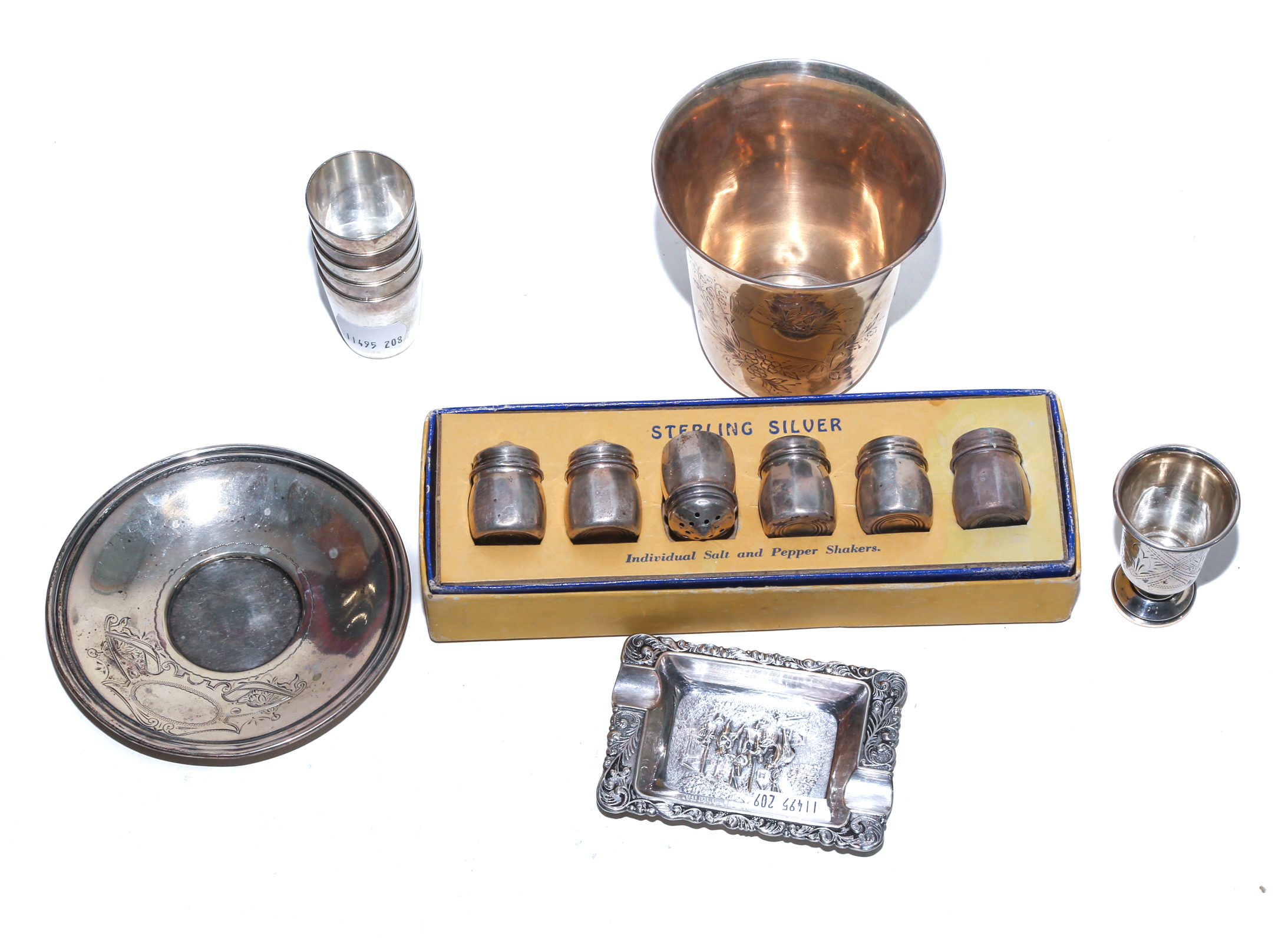 GROUP OF SMALL SILVER TABLE ITEMS
