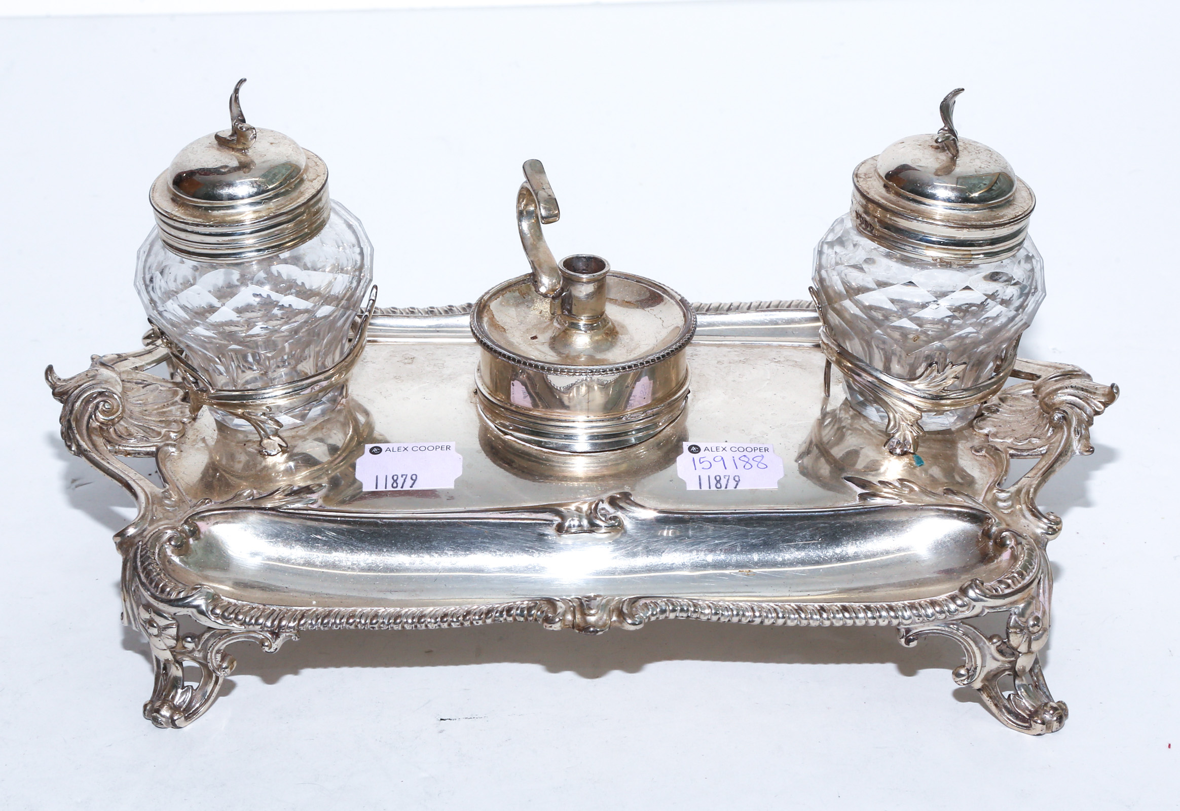 GEORGE III SILVER INKSTAND John 2e976d