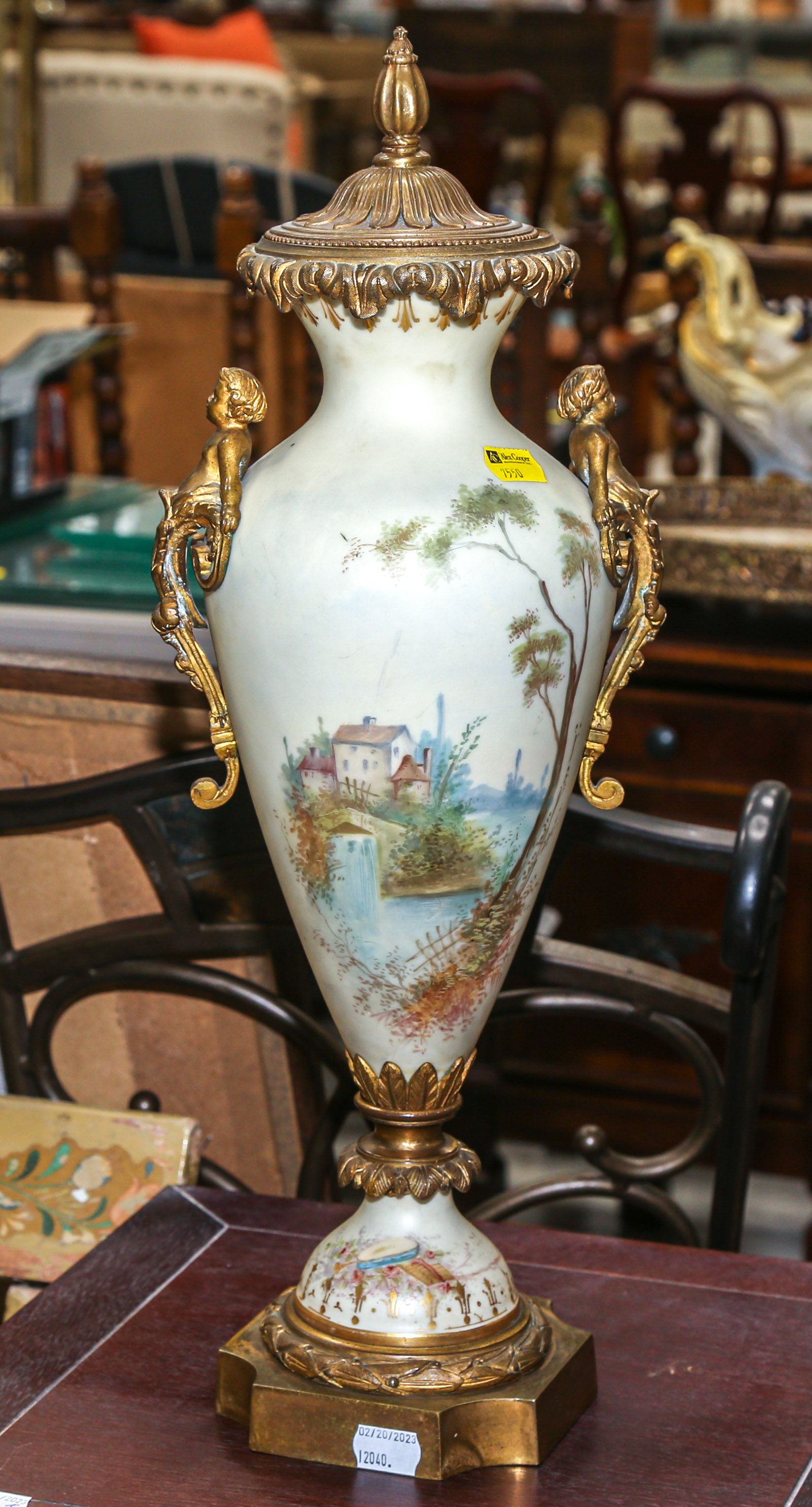 SEVRES STYLE ORMOLU MOUNTED URN 2e97ba