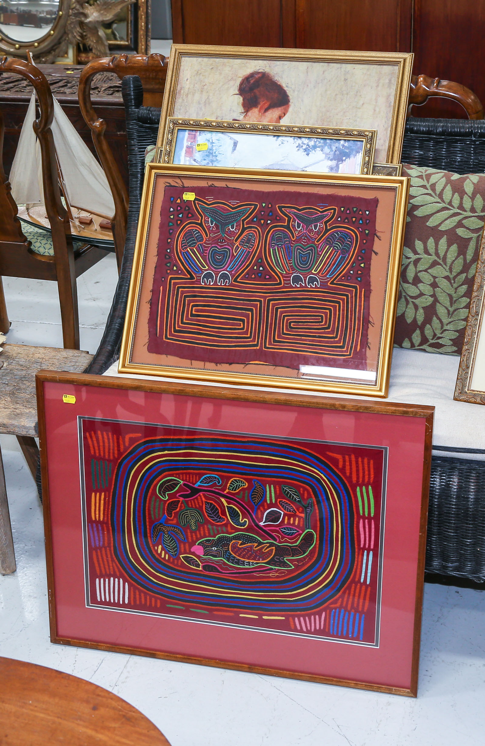 SIX FRAMED ARTWORKS Including two 2e981a