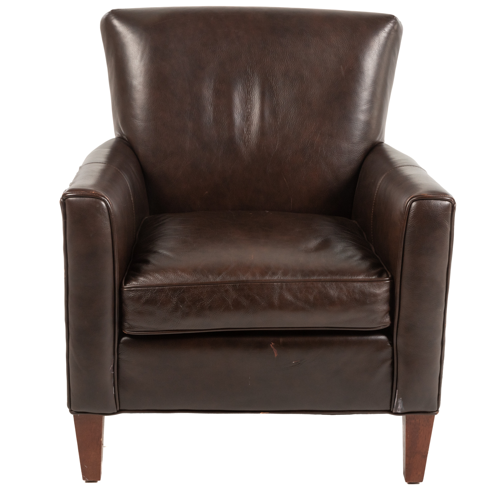 ETHAN ALLEN CONTEMPORARY LEATHER ARMCHAIR