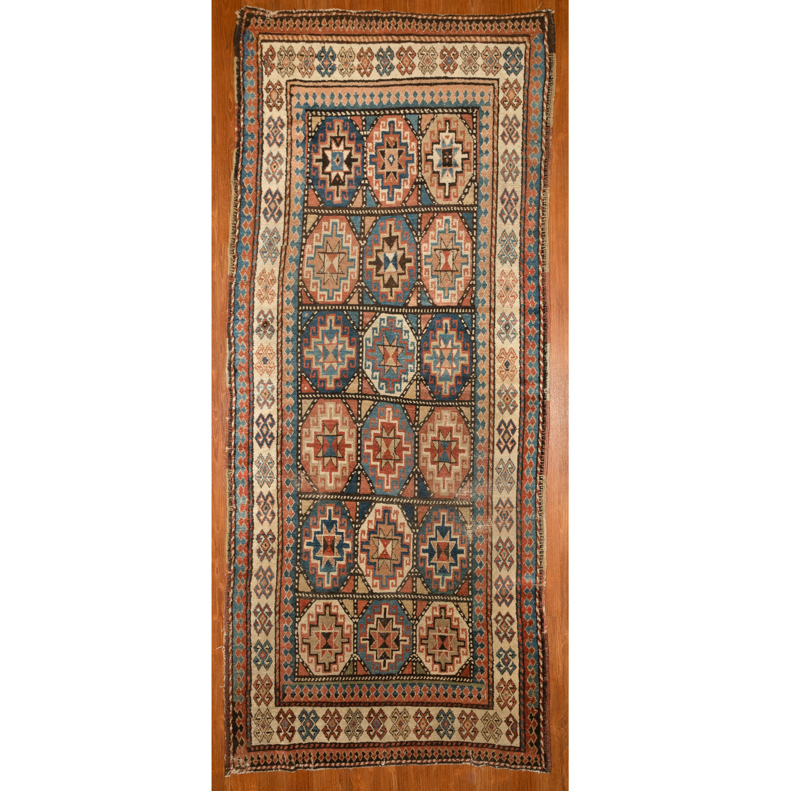 ANTIQUE KAZAK RUG CAUCASUS 3 10 2e9973