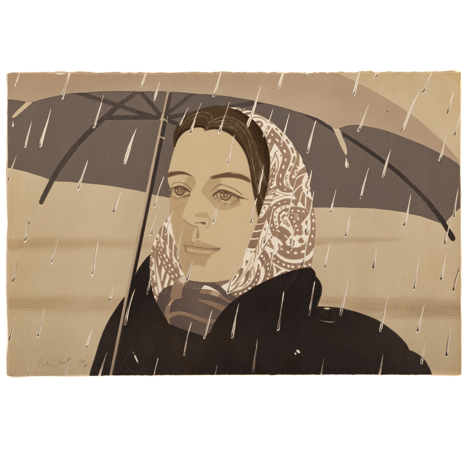 ALEX KATZ GRAY UMBRELLA 1979 1980  2e997d