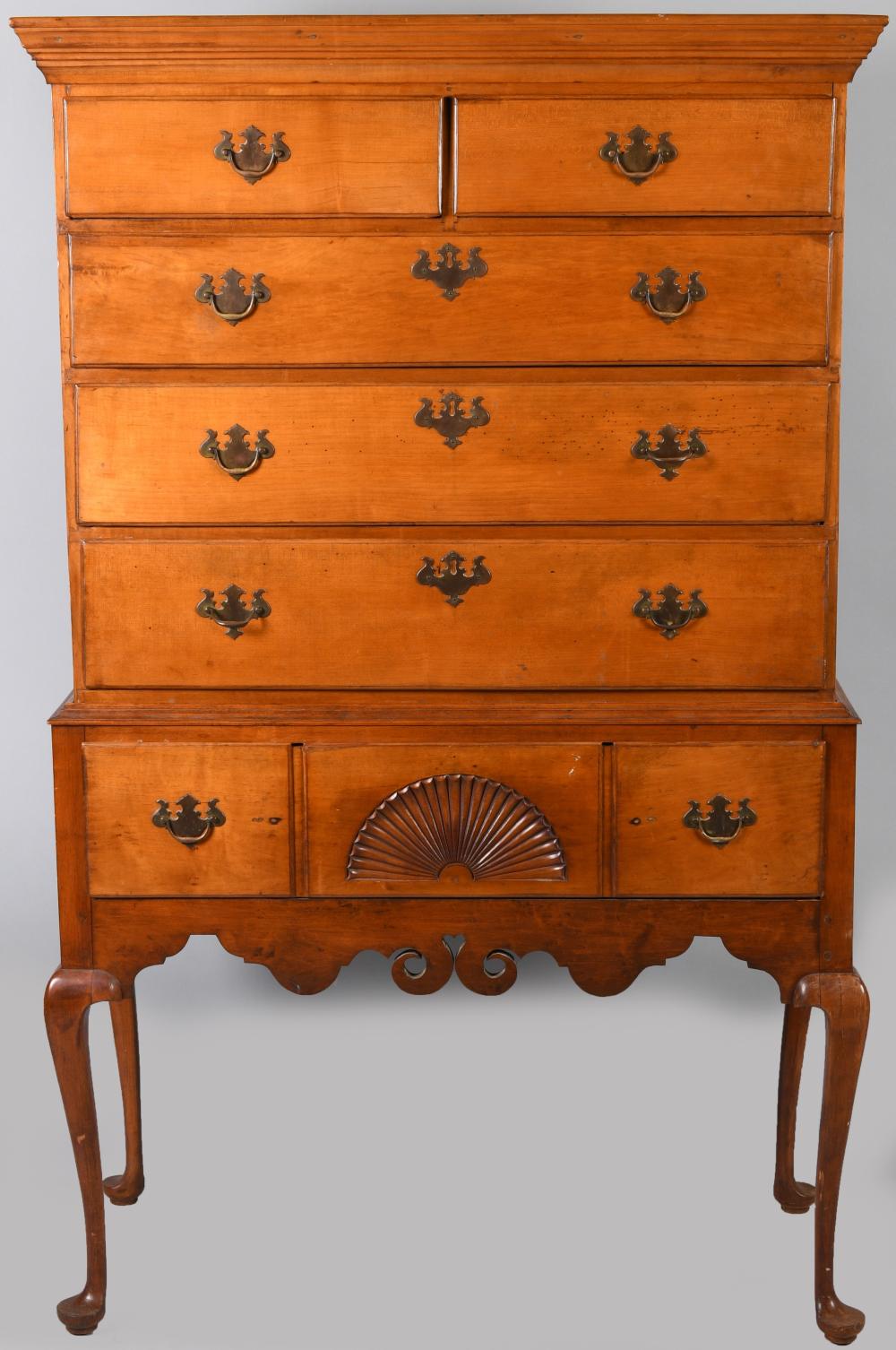 AMERICAN QUEEN ANNE CHERRY HIGHBOY  2ec0c0