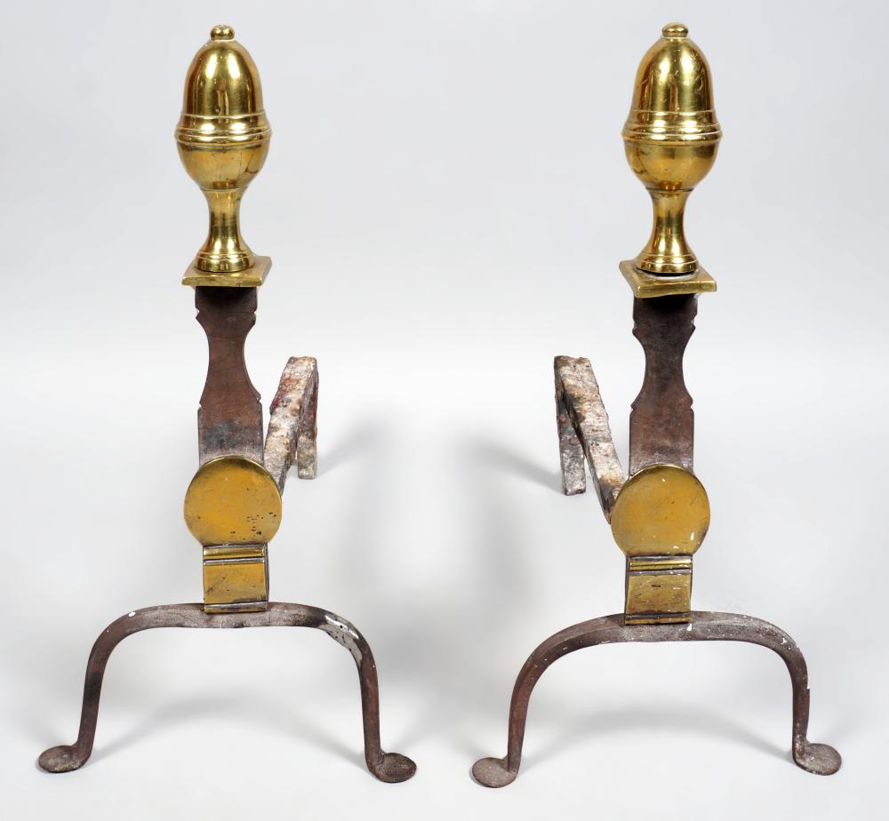 PAIR OF FEDERAL BRASS AND IRON
