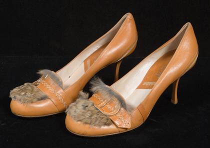 Christian Dior high heel fur-trimmed