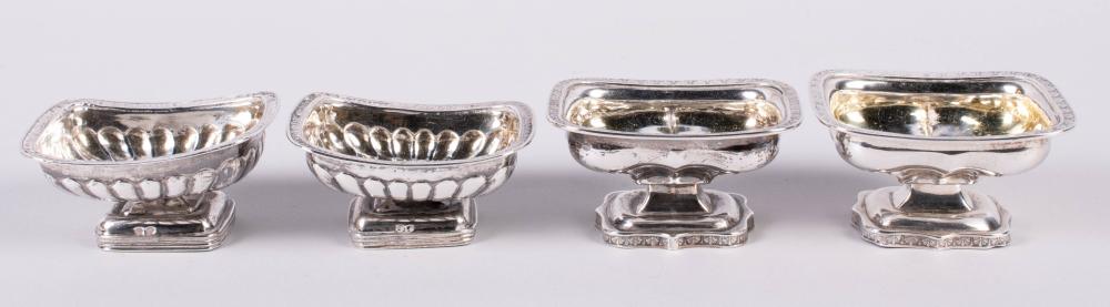TWO PAIRS OF RUSSIAN SILVER PEDESTAL