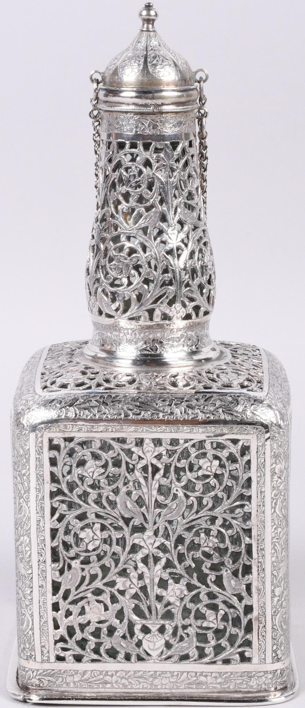 PERSIAN SILVER OVER GLASS DECANTER 2ec145