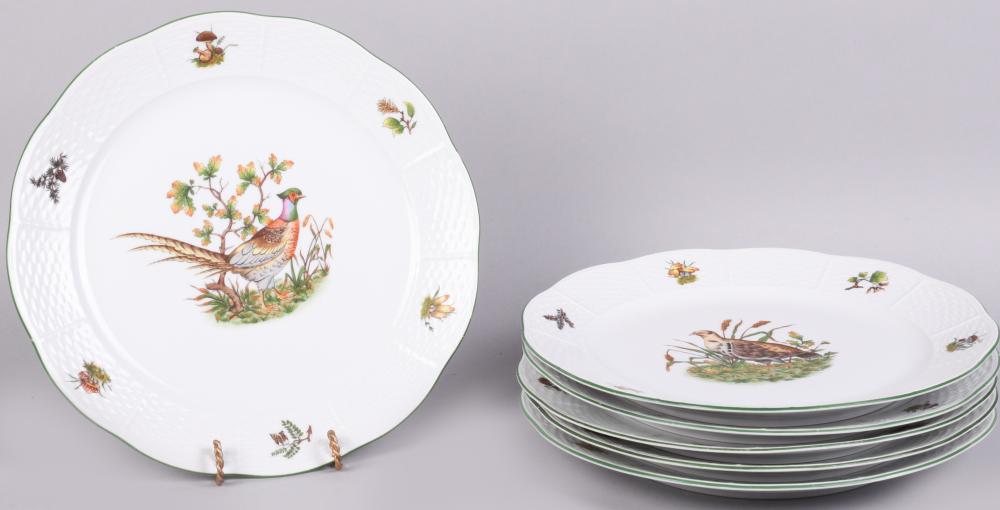 SIX HEREND GAME PLATES DIAMETER: