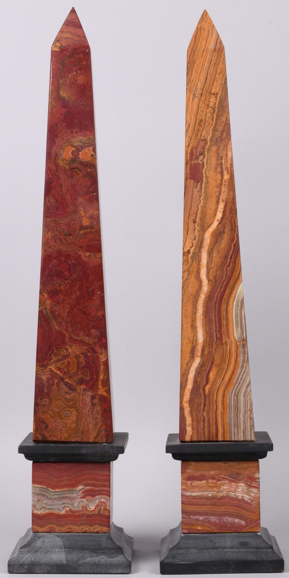 PAIR OF ONYX OBELISKS HEIGHT 20 2ec172