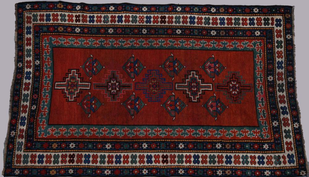 ANTIQUE CAUCASIAN KAZAKH HAND KNOTTED 2ec183