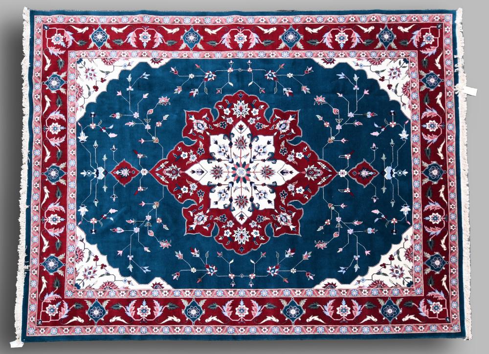 INDO TABRIZ HAND KNOTTED WOOL RUG 2ec1a0