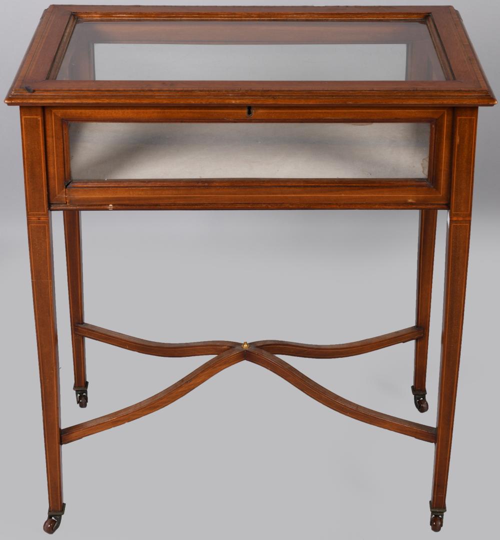 EDWARDIAN INLAID MAHOGANY DISPLAY