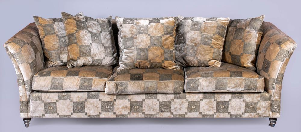 CONTEMPORARY SILVERED UPHOLSTERED