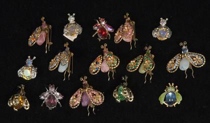Group if rhinestone insect pins 4ad04