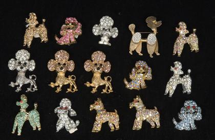 Group of rhinestone poodle pins 4ad05