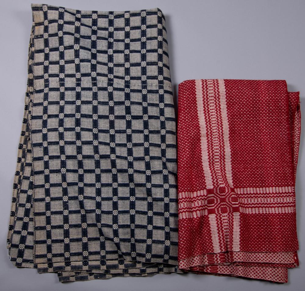 TWO AMERICAN GEOMETRIC COVERLETS,