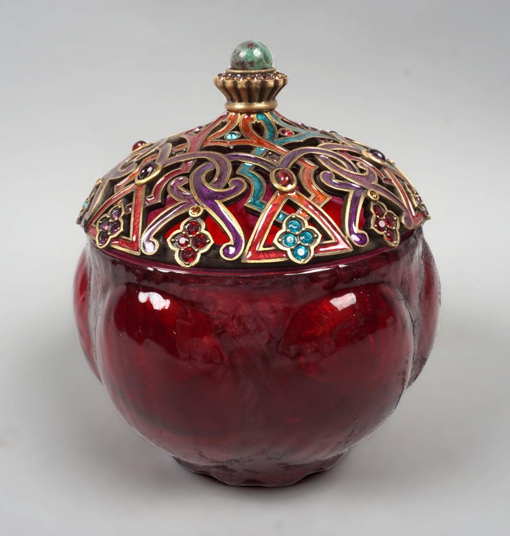 JAY STRONGWATER MEDIUM ARABESQUE JAR