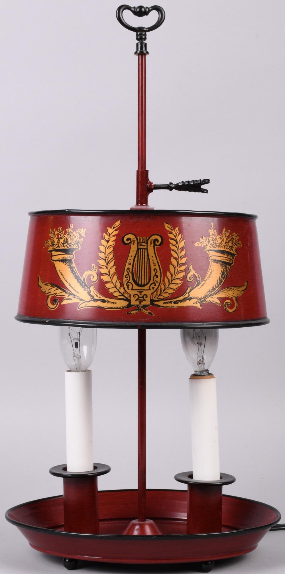 RED TOLE LAMPRED TOLE LAMP with 2ec27c