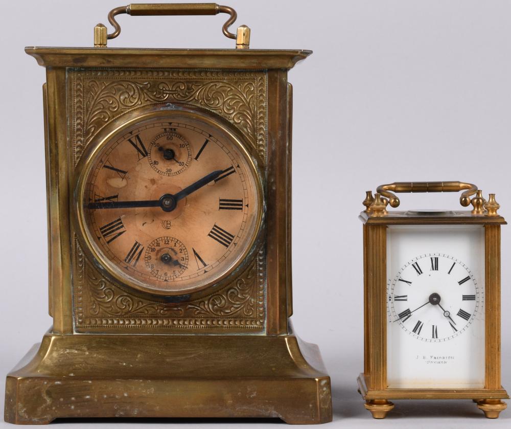 TWO CARRIAGE CLOCKS, CIRCA 1900TWO