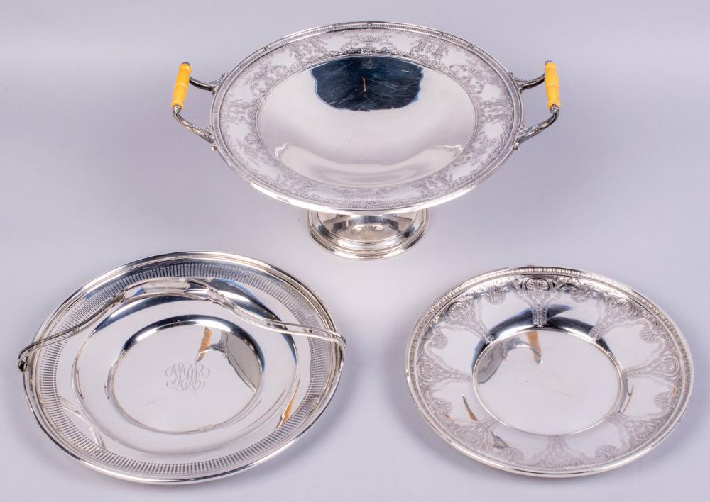 THREE PIECES OF AMERICAN SILVER TABLEWARESTHREE