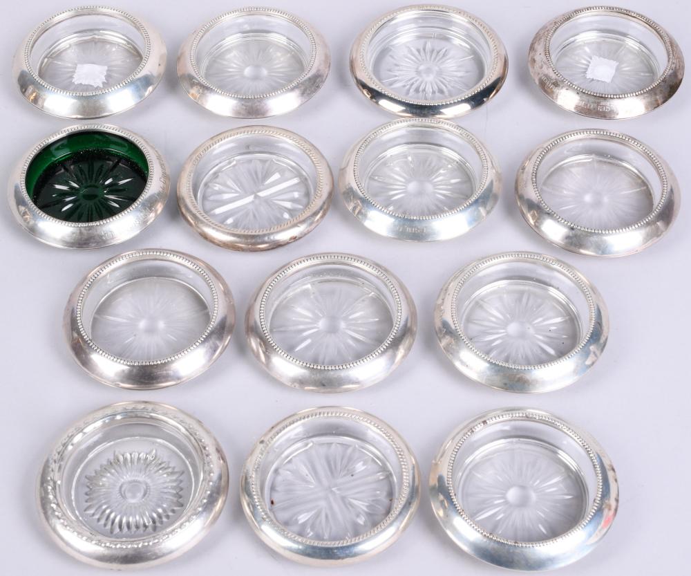 14 SILVER WRAPPED GLASS COASTERS14