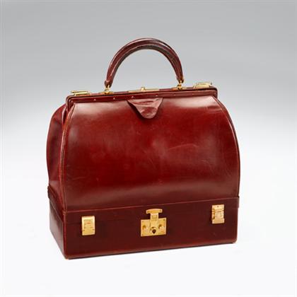 Hermes oxblood leather train case 4ad18