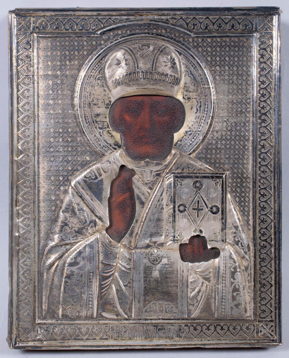 RUSSIAN, 19TH CENTURY, ICON OF ST. NICHOLAS,