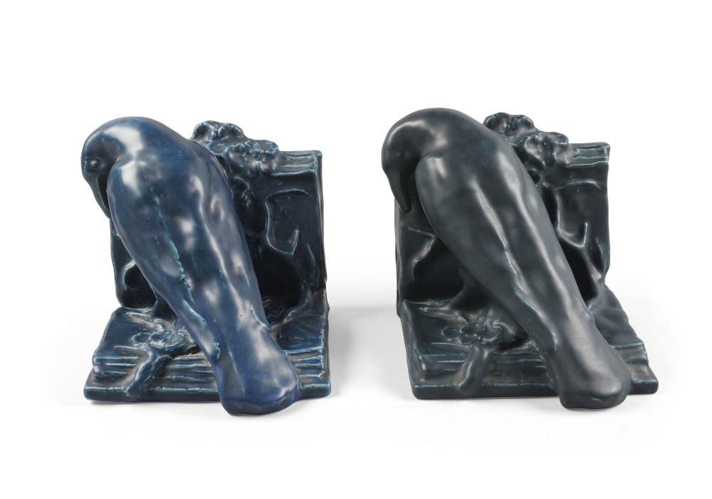 ROOKWOOD PAIR OF BLUE RAVEN BOOKENDS
