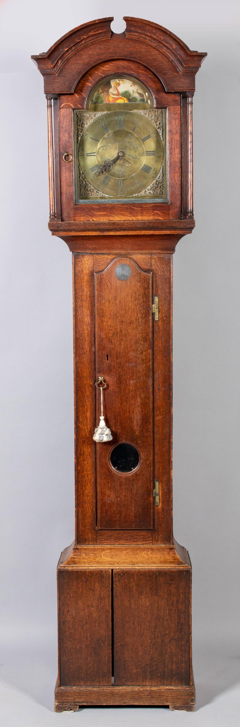 GEORGE III OAK TALL CASE CLOCK 2ec362