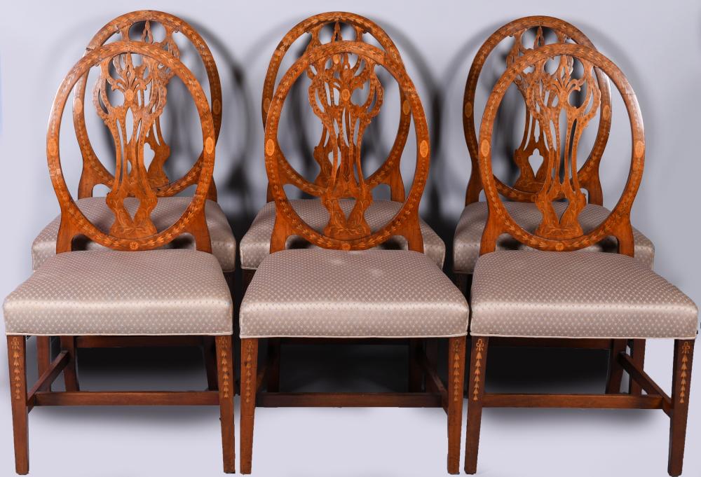 SET OF SIX GEORGE III INLAID MAHOGANY 2ec36b