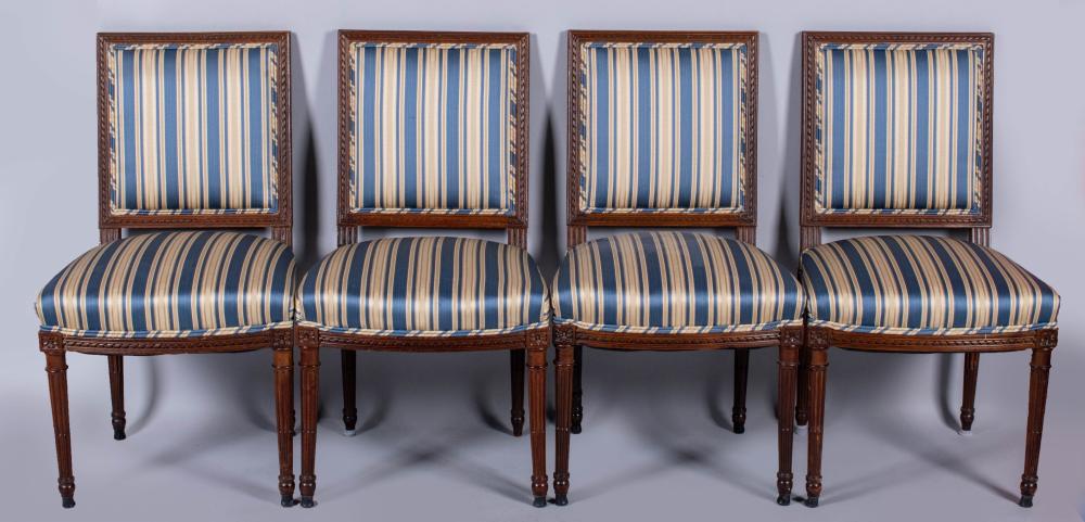 SET OF FOUR LOUIS XVI STYLE WALNUT