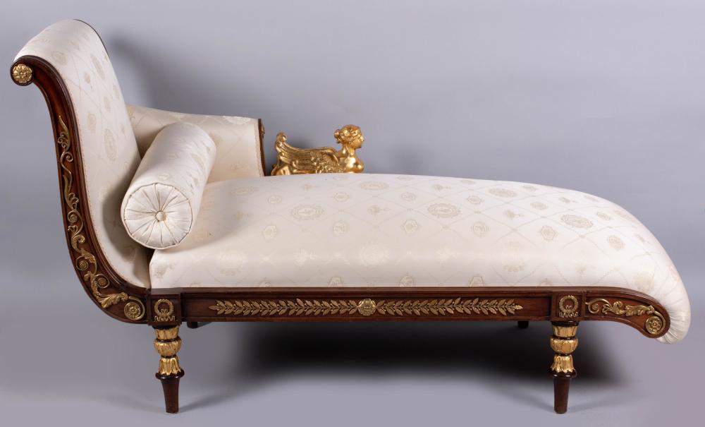 EMPIRE STYLE PARCEL-GILT MAHOGANY