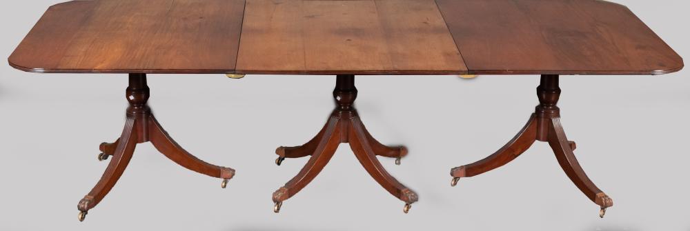 GEORGE III STYLE MAHOGANY THREE-PEDESTAL