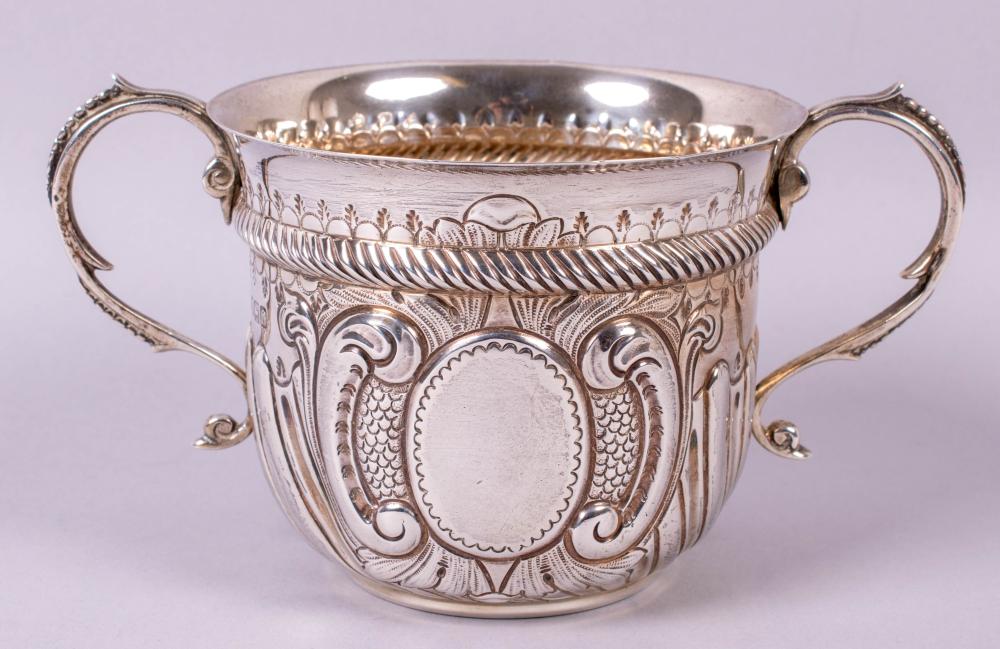 LATE VICTORIAN SILVER TWO-HANDLED