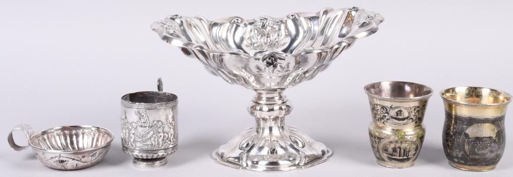 RUSSIAN SILVER TAZZA, TWO NIELLO