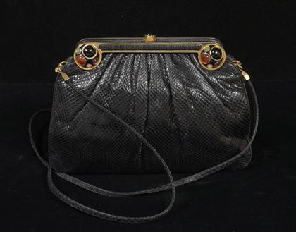 Black reptile Judith Leiber purse 4ad34