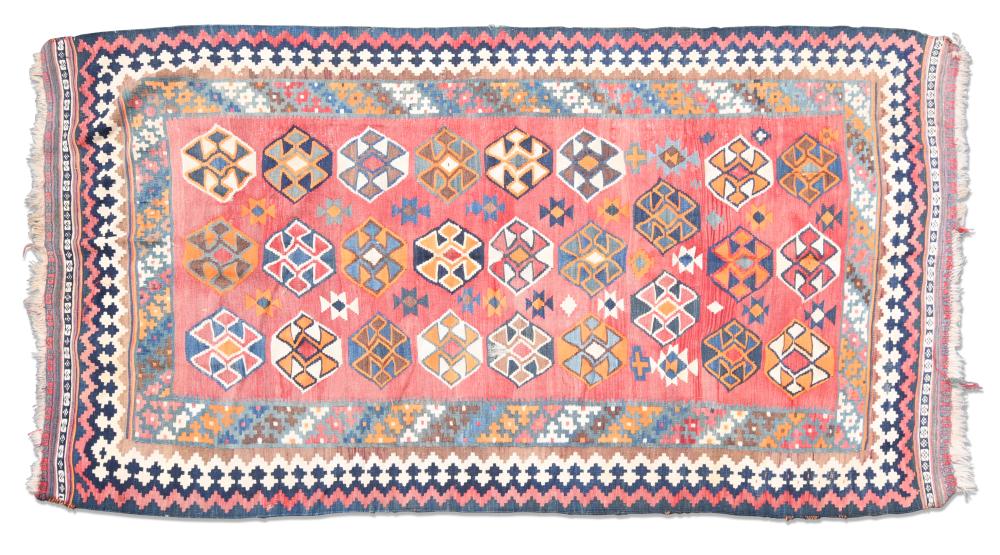 VINTAGE TRIBAL FLATWEAVE RUG APPROX.