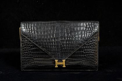 Black alligator Hermes clutch purse 4ad40