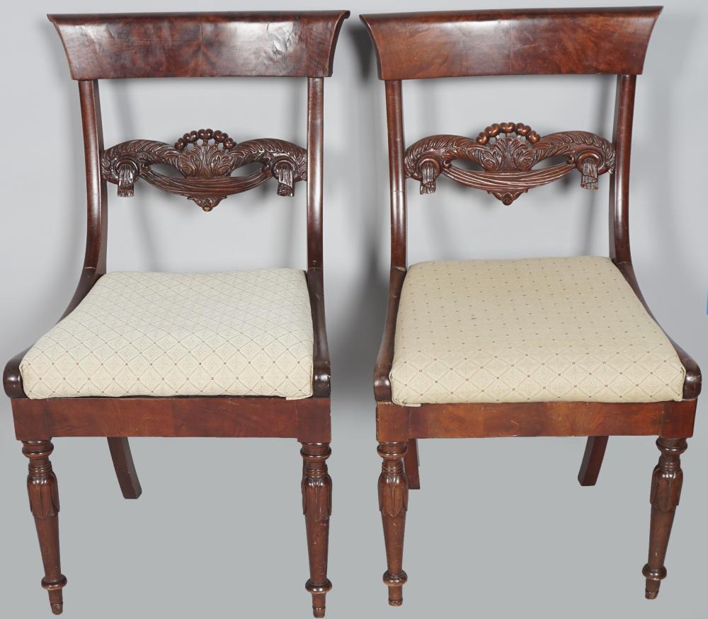 PAIR OF CLASSICAL MAHOGANY SIDE