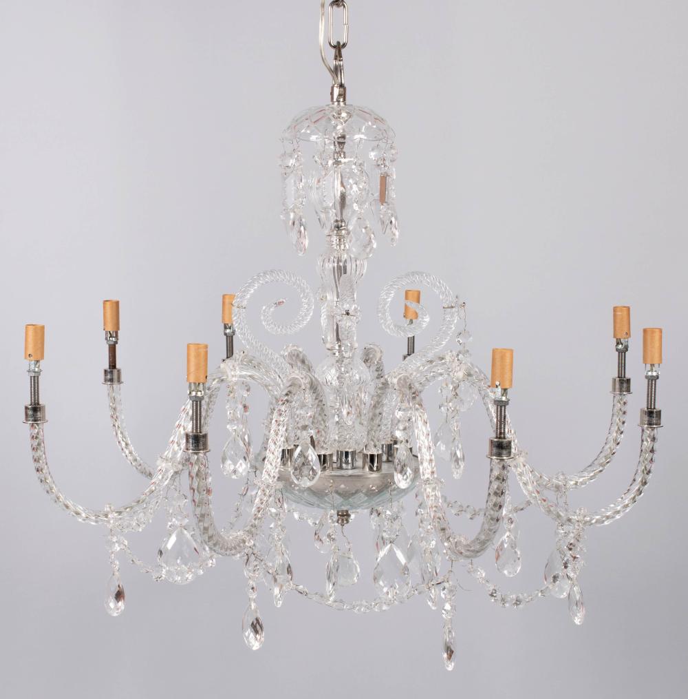 GEORGE III STYLE CUT-GLASS EIGHT-LIGHT